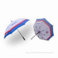 Windproof Golf Umbrella, Made of Polyester Fabric, with Logo